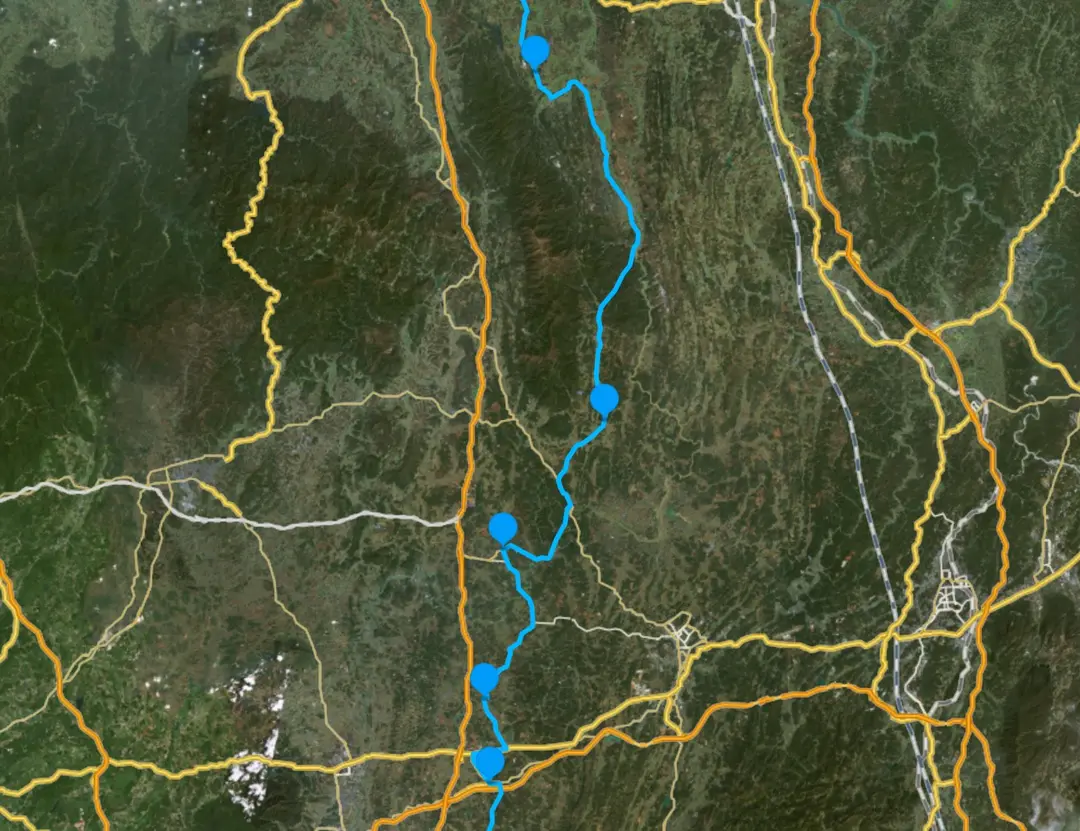 途经乡镇卫星地图